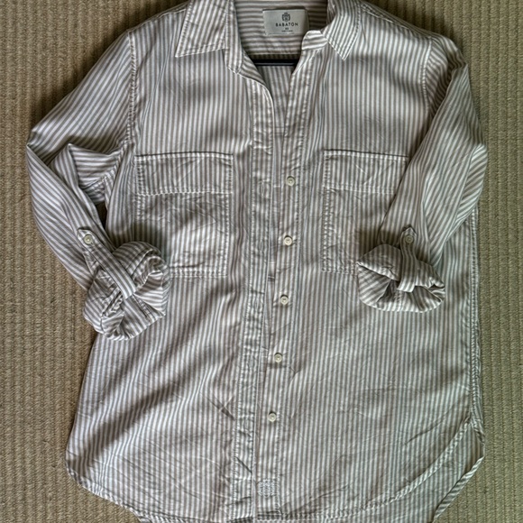 FINAL SALE Aritzia - Babaton Striped Button-Up Shirt - Picture 5 of 9